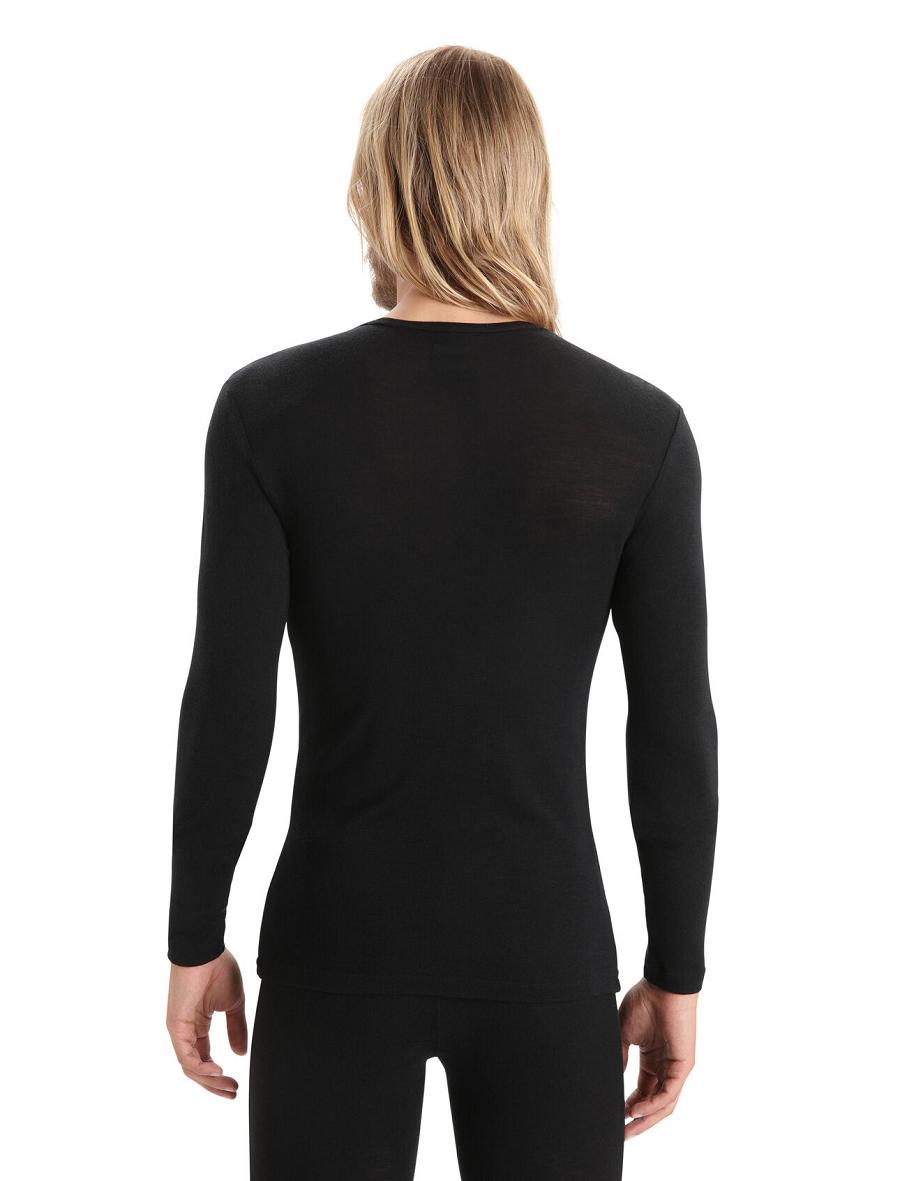 Base Layers Icebreaker Merino 175 Everyday Long Sleeve Crewe Thermal Top Męskie Czarne | PL 1571TCEV